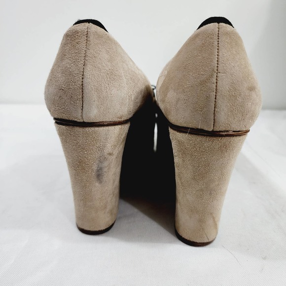 Anthropologie x Leifsdottir Jenni Platform Suede Ballet Flat Beige 3.75” Size 40 - Picture 7 of 16